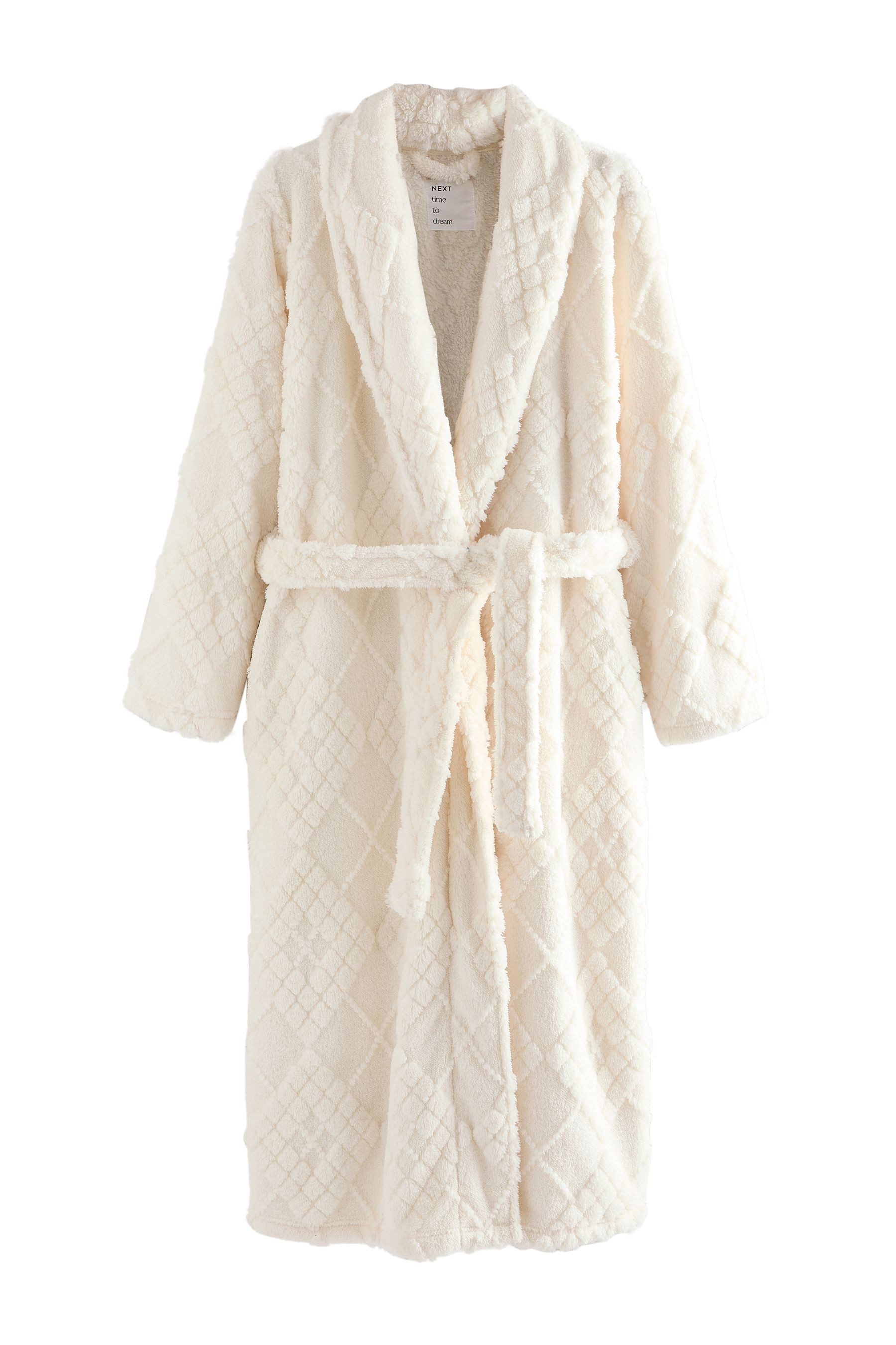 Next Damenbademantel Gemütlicher Morgenmantel aus Fleece, Kurzgröße, Polyes günstig online kaufen