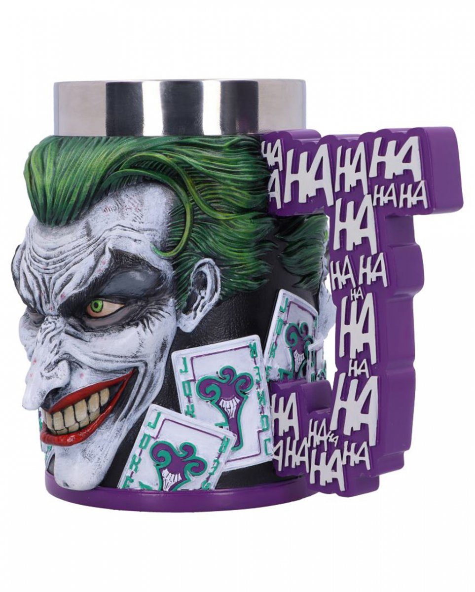 Geschirr-Set 15,5cm, ";Der Polyresin von Joker"; DC / Edelstahl Horror-Shop Comics Krug
