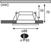 Paulmann LED Einbauleuchte Cole, Dimmfunktion, LED wechselbar, Warmweiß, Deckenspots, 3er Set