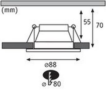 Paulmann LED Einbauleuchte Cole, Dimmfunktion, LED wechselbar, Warmweiß