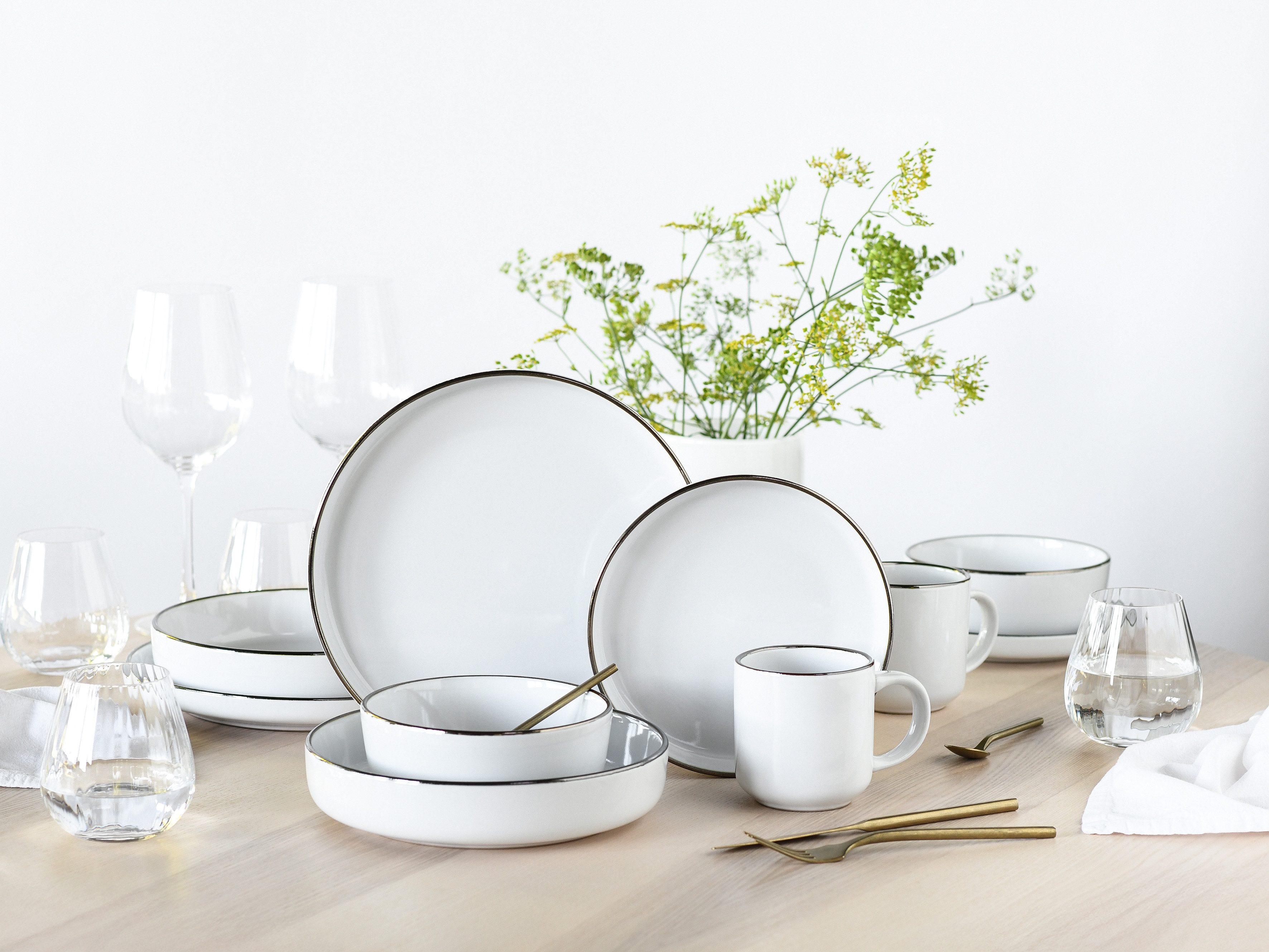 CreaTable Kombiservice Nordic Festive (10-tlg), 2 Personen, Steinzeug