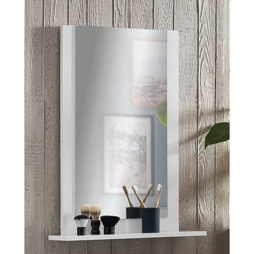 Lomadox Badmöbel-Set JASLO-80, (Spar-Set, 2-St), Badschrank Waschbeckenunterschrank 66 cm, Spiegel mit Ablage weiß