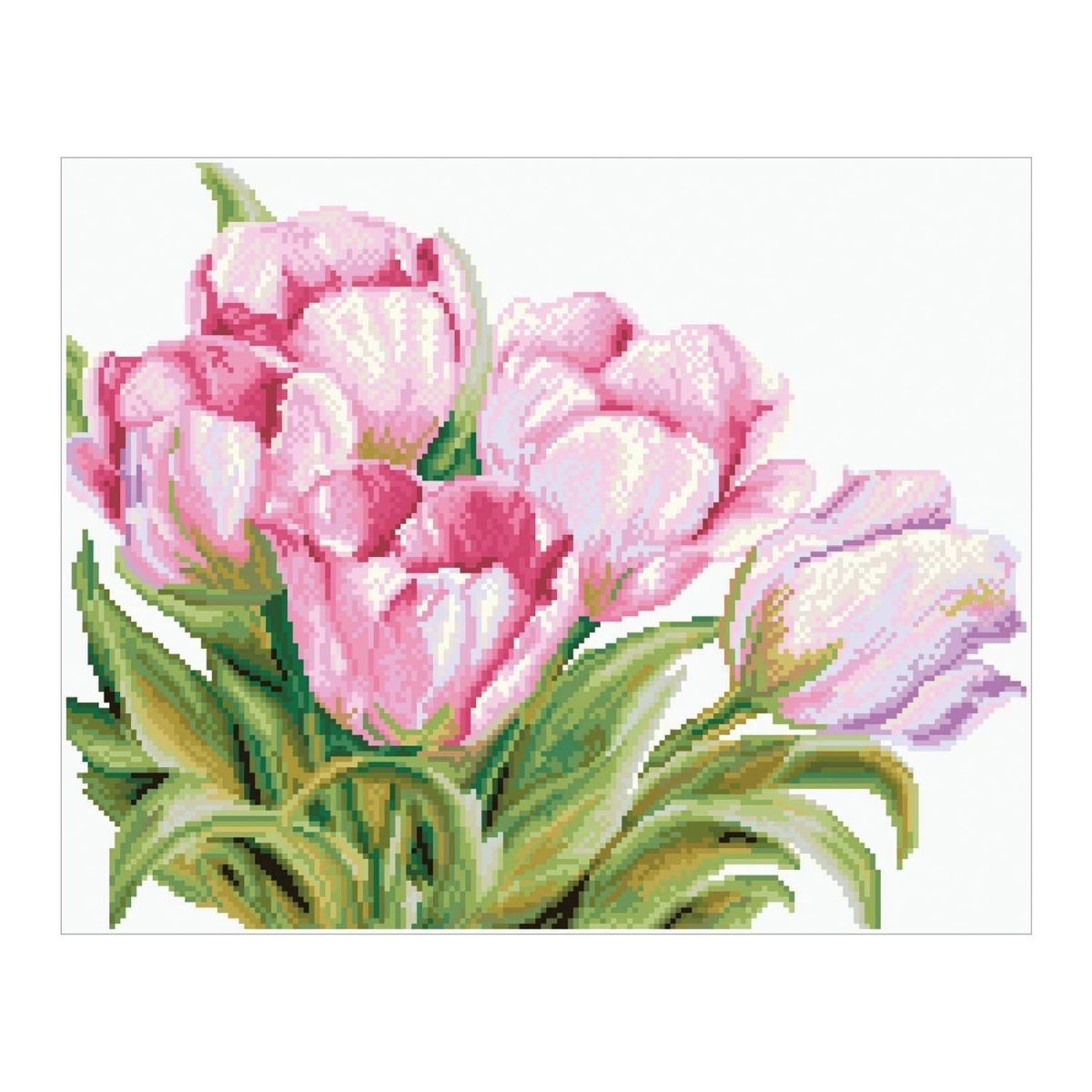 Diamond Dotz Kreativset Diamond Painting Set Tulpen 51x40 cm mit Strasssteinen