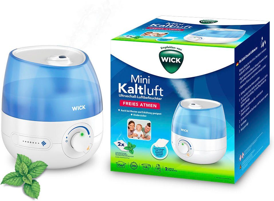 WICK Увлажнитель воздуха Mini Kaltluft Ultraschall-Luftbefeuchter - WUL525, 1,8 l Wassertank, mit neuer Reinigungsfunktion