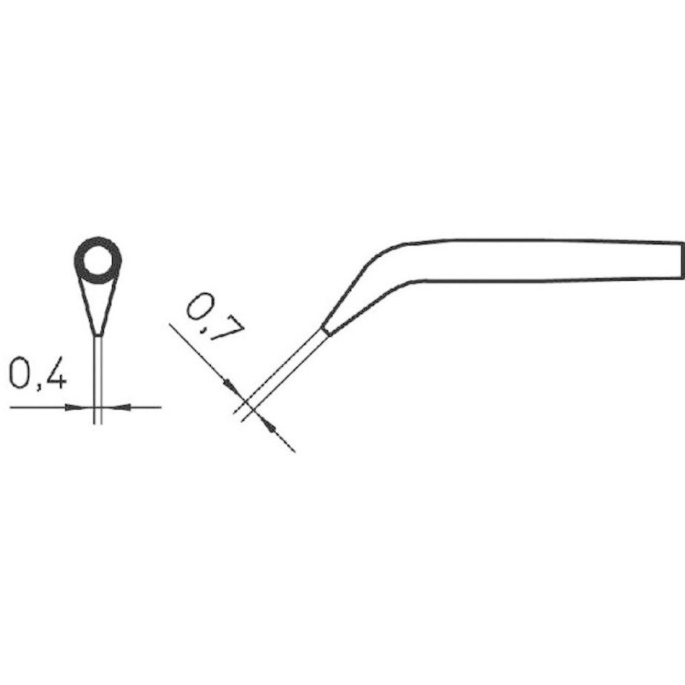 Lötfitting Weller RTW2 Lötspitze Rundform, abgeschrägt 45° Spitzen-Größe 0.7 mm
