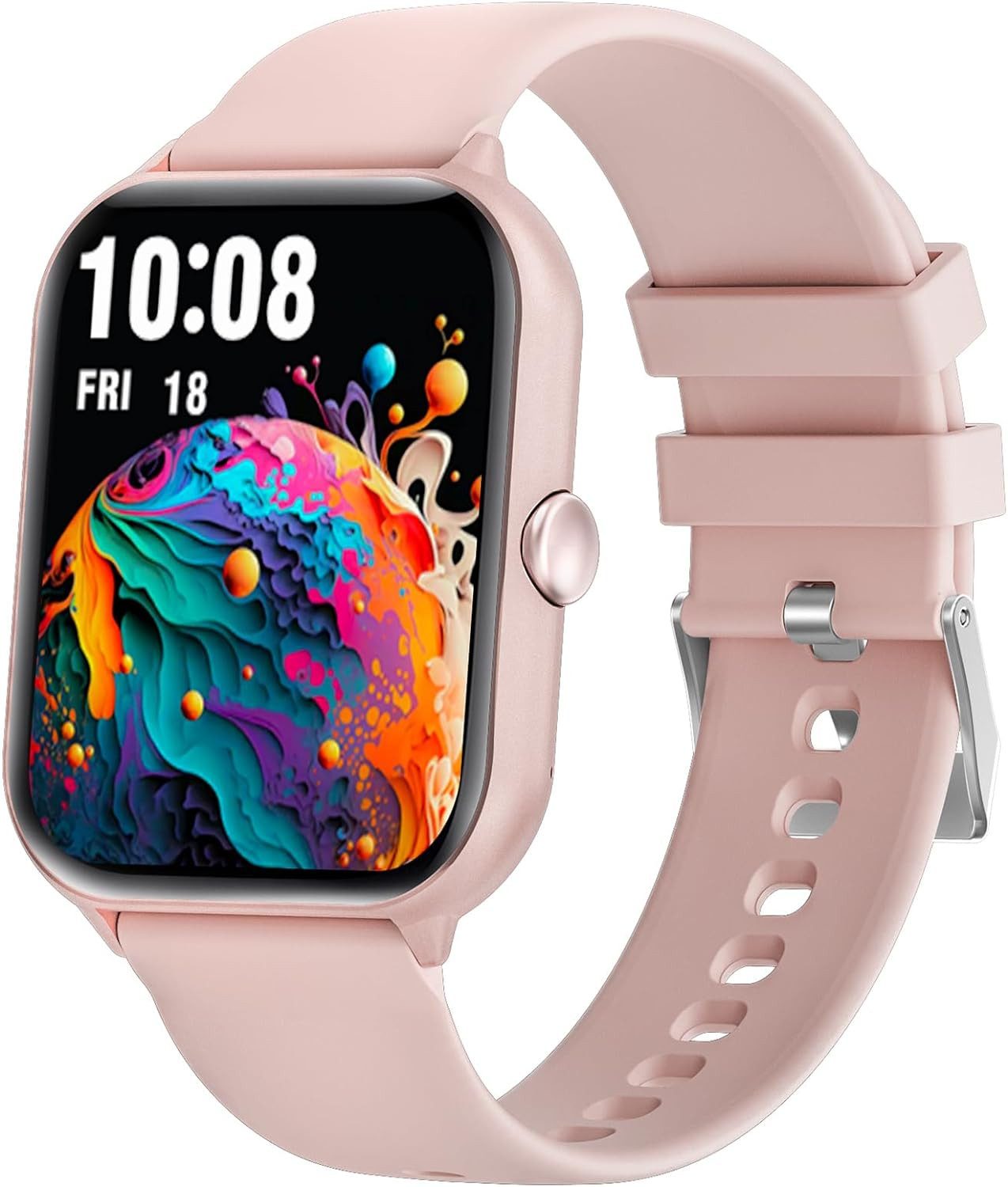 findtime Herzfrequenzerkennung Smartwatch (1,95 Zoll, Android, iOS), Outdoor mit Telefonfunktion Schrittzähler Uhr Mädchen Fitness Tracker
