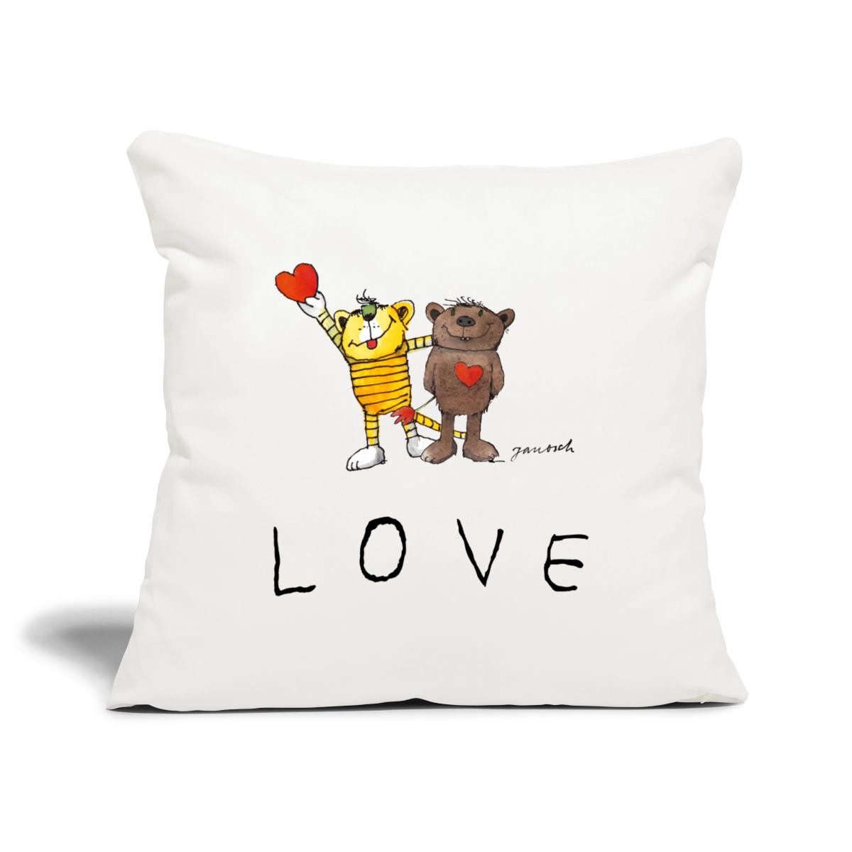 Spreadshirt Kissenbezug Janosch Bär Tiger Love Liebe Kissenbezug 45x45 cm