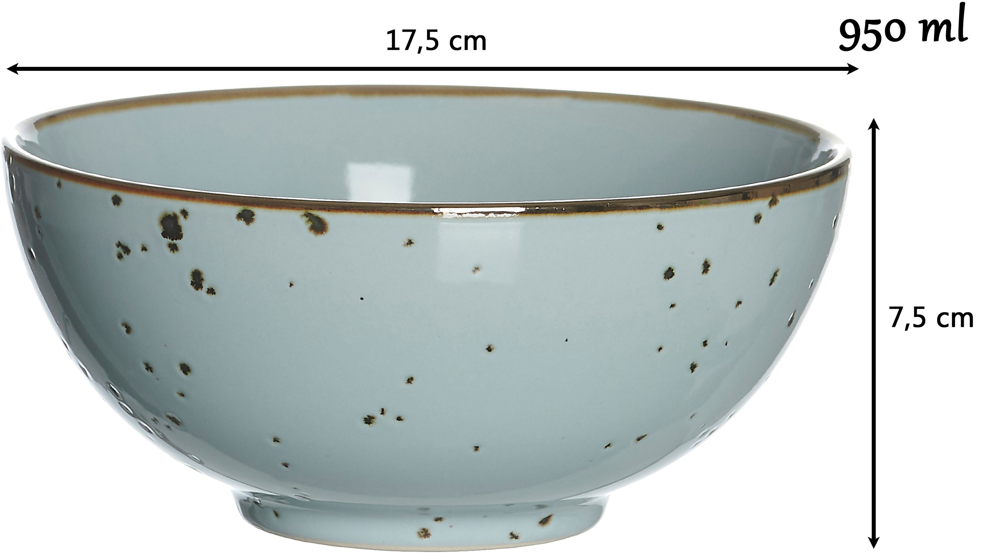 17,5 Steinzeug, Ritzenhoff Buddha-Bowls, & Schale 2-tlg), hellblau Breker Ø Xico, (Set, cm