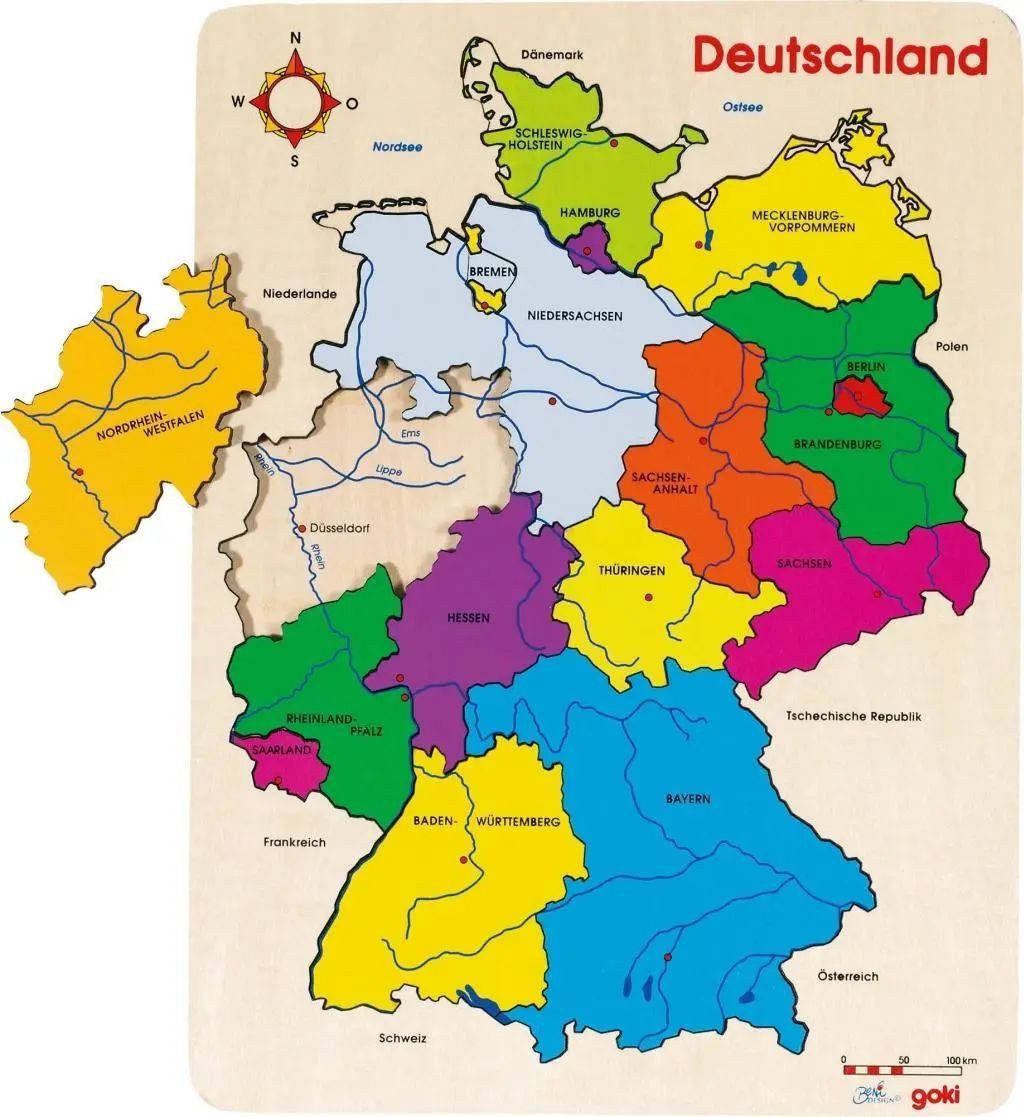 Gollnest & Kiesel Puzzle Einlegepuzzle Deutschland II, 16 Puzzleteile günstig online kaufen