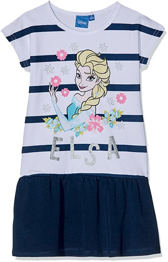 Jerseykleid FROZEN Die Eiskönigin Anna + Elsa Mädchen Kleid