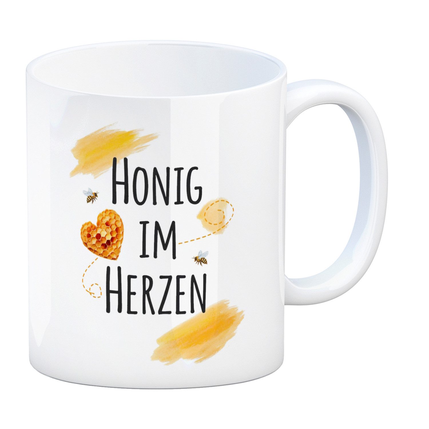 speecheese Tasse Honigwaben Bienen Kaffeebecher Honig im Herzen