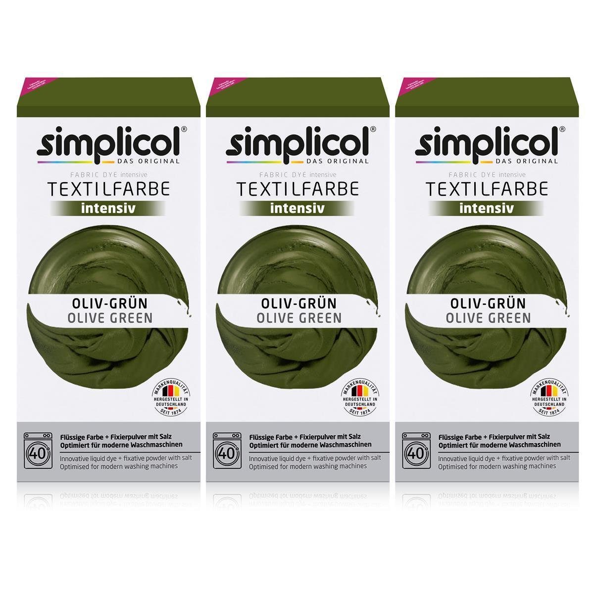 simplicol Textilfarbe Simplicol Textilfarbe intensiv Oliv-Grün - Einfaches Färben (3er Pack)