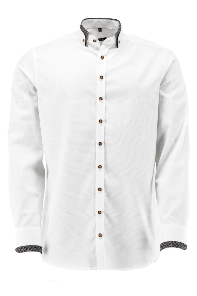 Orbis Textil GmbH & Co. KG Trachtenhemd Trachtenhemd - NINO II - weinrot/weiß, schwarz/weiß