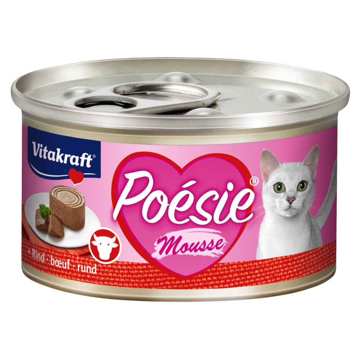 Vitakraft Poésie® Mousse + Rind 85 g, Nassfutter für: Katze