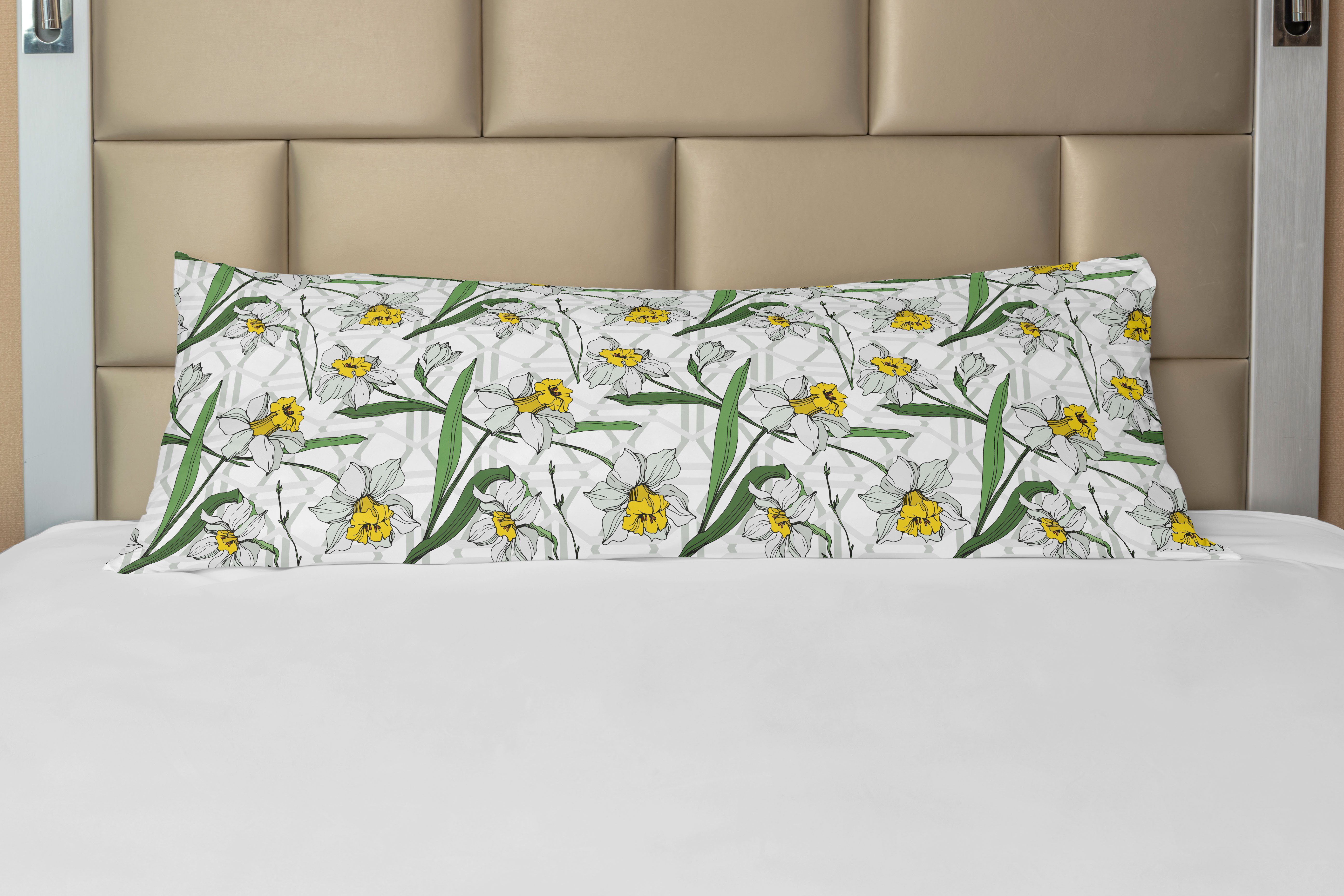 Seitenschläferkissenbezug Deko-Akzent Langer Kissenbezug, Abakuhaus, Blumen Blüten Narcissus Moderne