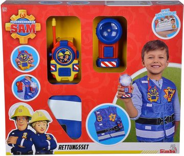 SIMBA Spielzeug-Schutzweste Feuerwehrmann Sam, Feuerwehr Rettungsset, (Set, 3-tlg), mit Taschenlampe und Walkie-Talkie