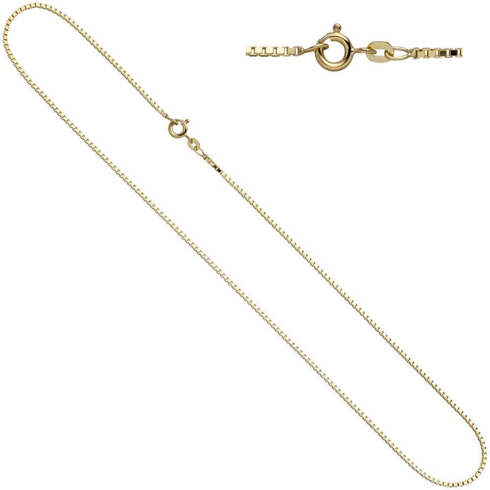 333 Venezianerkette Gelbgold Goldkette Gold Goldkette Schmuck 38cm Collier Krone 1,0mm Kette Halskette