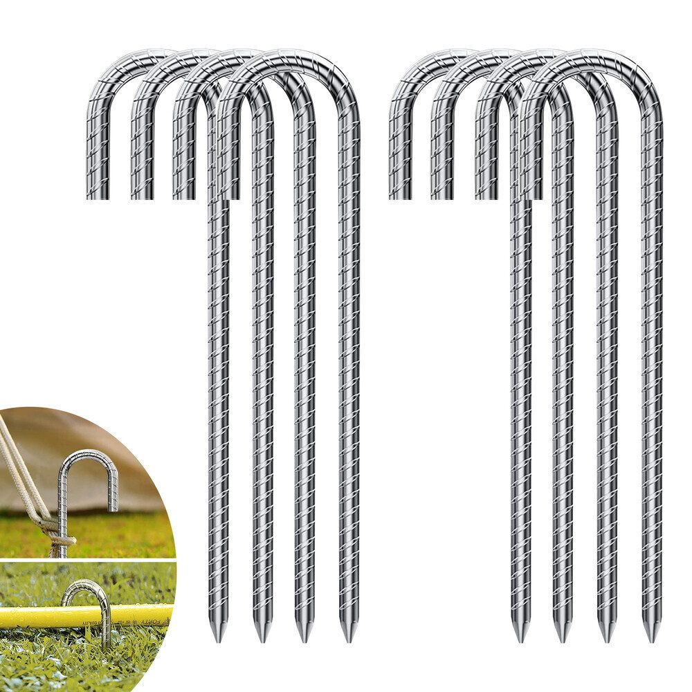 Zelthering Zeltheringe 30cm 8PCS Bodenanker Stahl Verzinkt J-Form Heringe