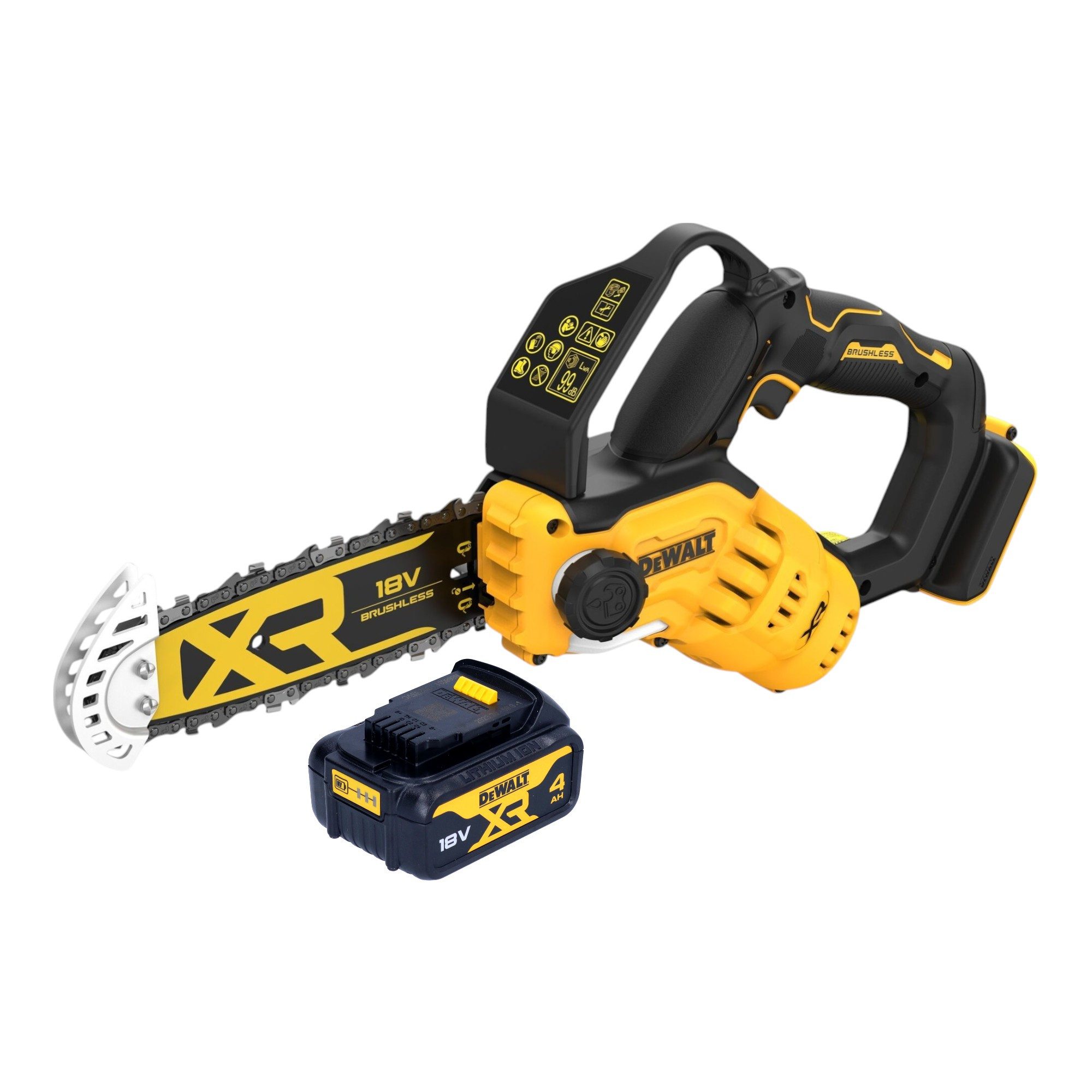 DeWalt Benzin-Kettensäge DCMPS 520 N 18 V 20 cm Brushless + 1x Akku 4,0 Ah - ohne Ladegerät