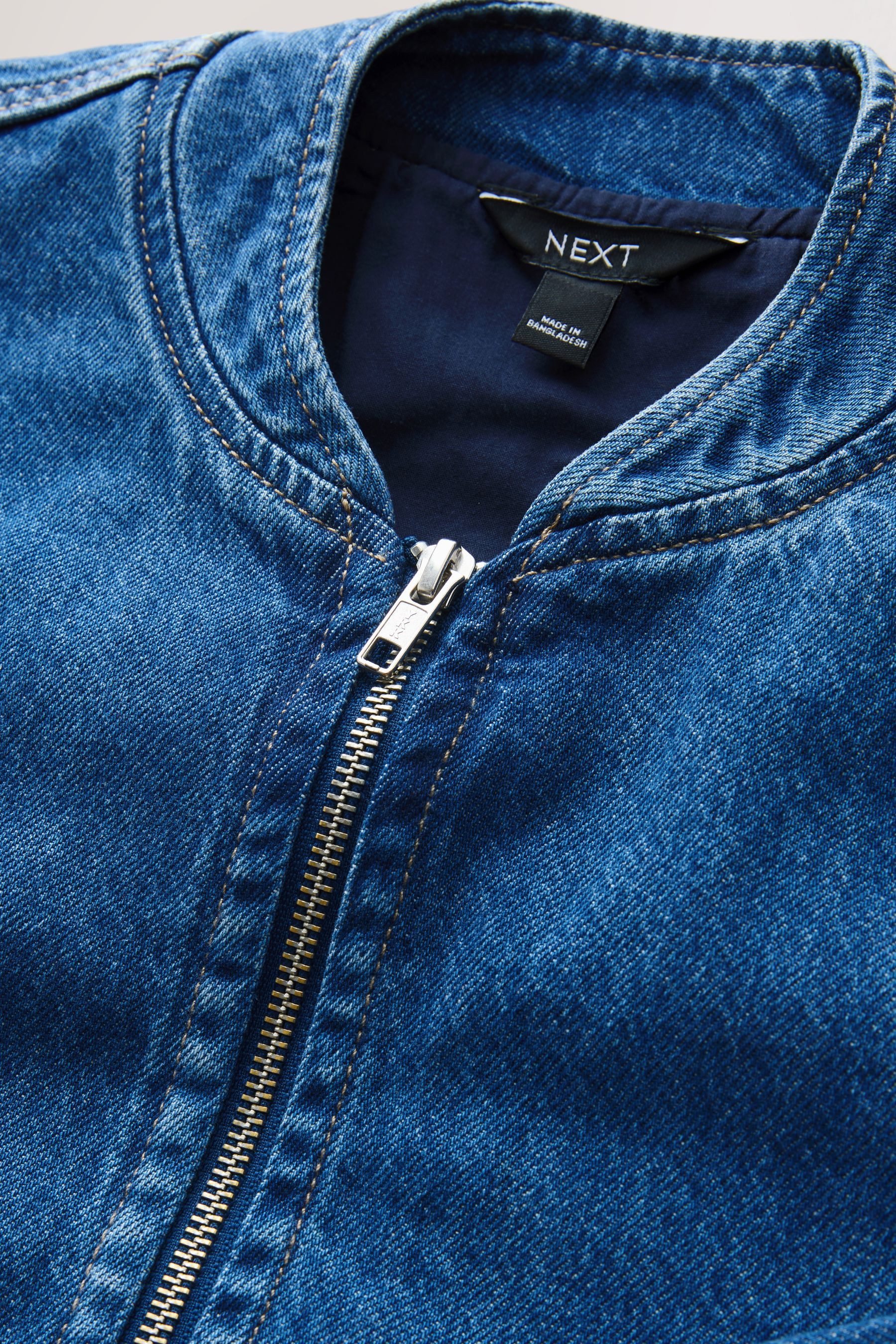 Next Jeansjacke Denim-Bomberjacke mit durchgehendem Reißverschluss (1-St) günstig online kaufen