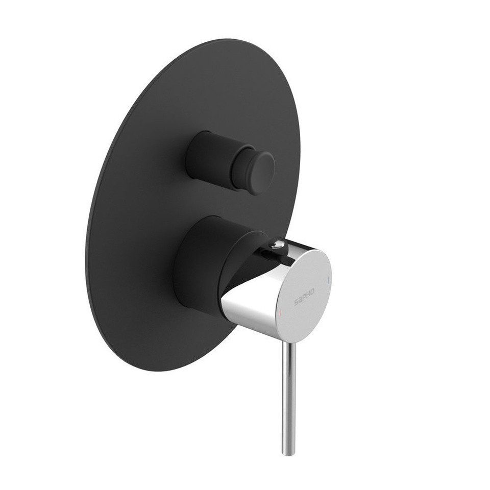 Sapho Duscharmatur ULTRAMIX Unterputz-Duscharmatur, 2 Weg, Schwarz matt/Chrom Sapho-UT042BC-SET