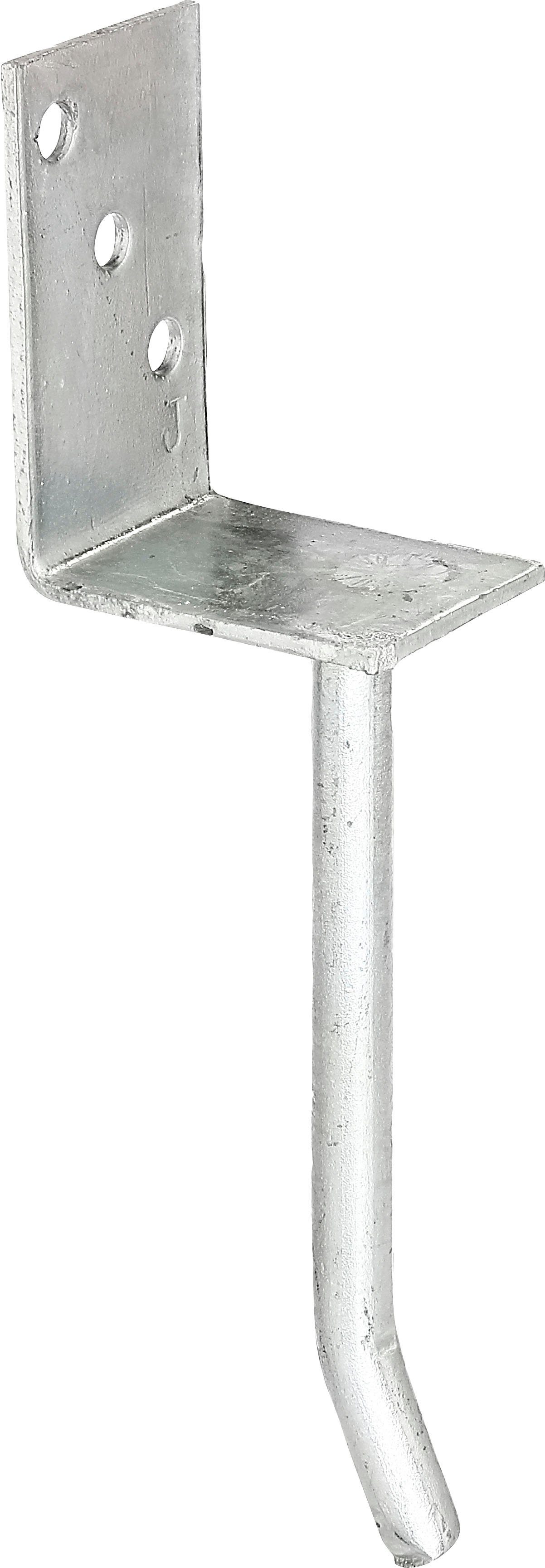 Alberts L-Pfostenträger, zum Einbetonieren, (Set, 4-St), feuerverzinkt, Breite 80 mm, Длина des Riffelstahl 200 mm