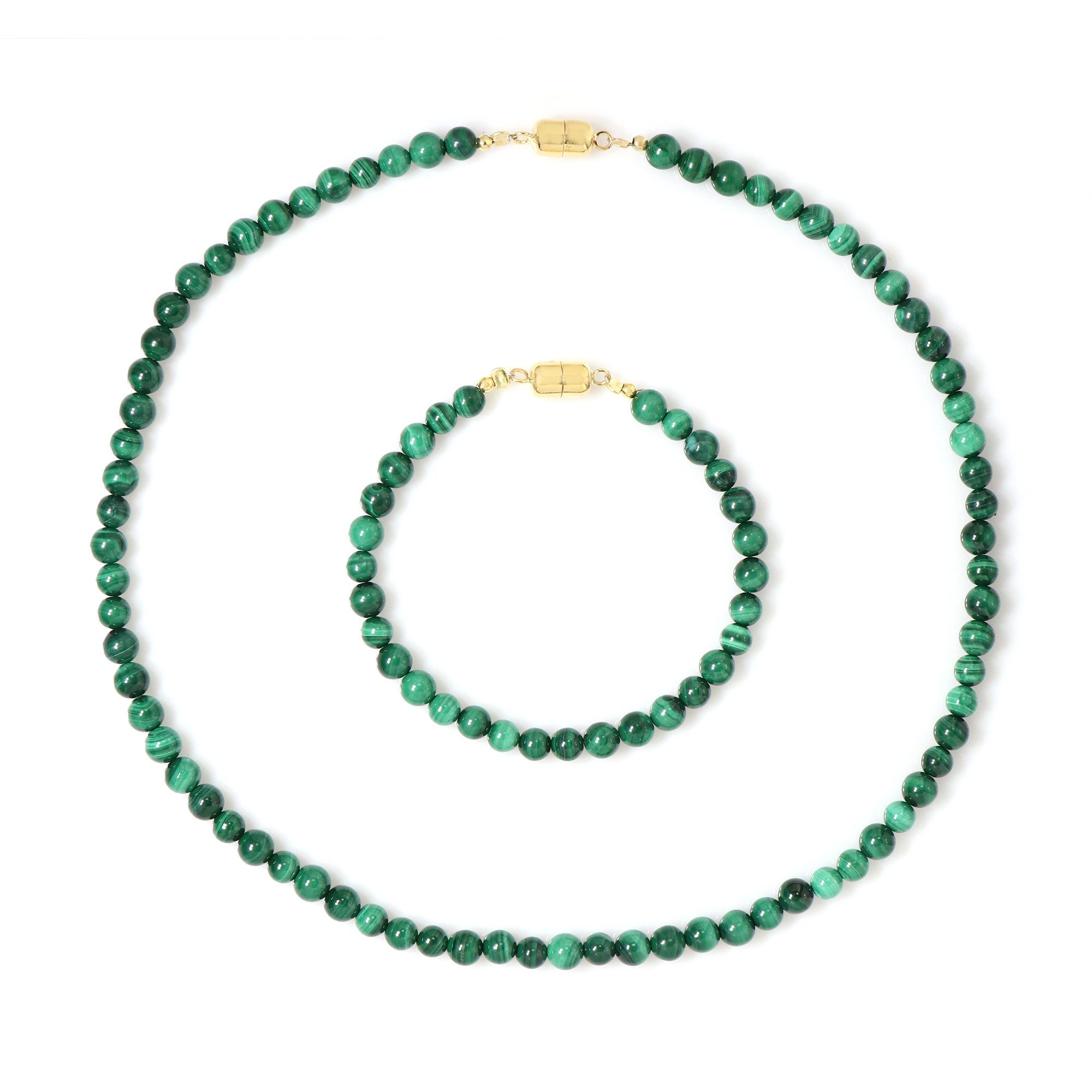 Cavill Schmuckset Schickes Malachit-Set aus vergoldetem Silber (1-tlg)
