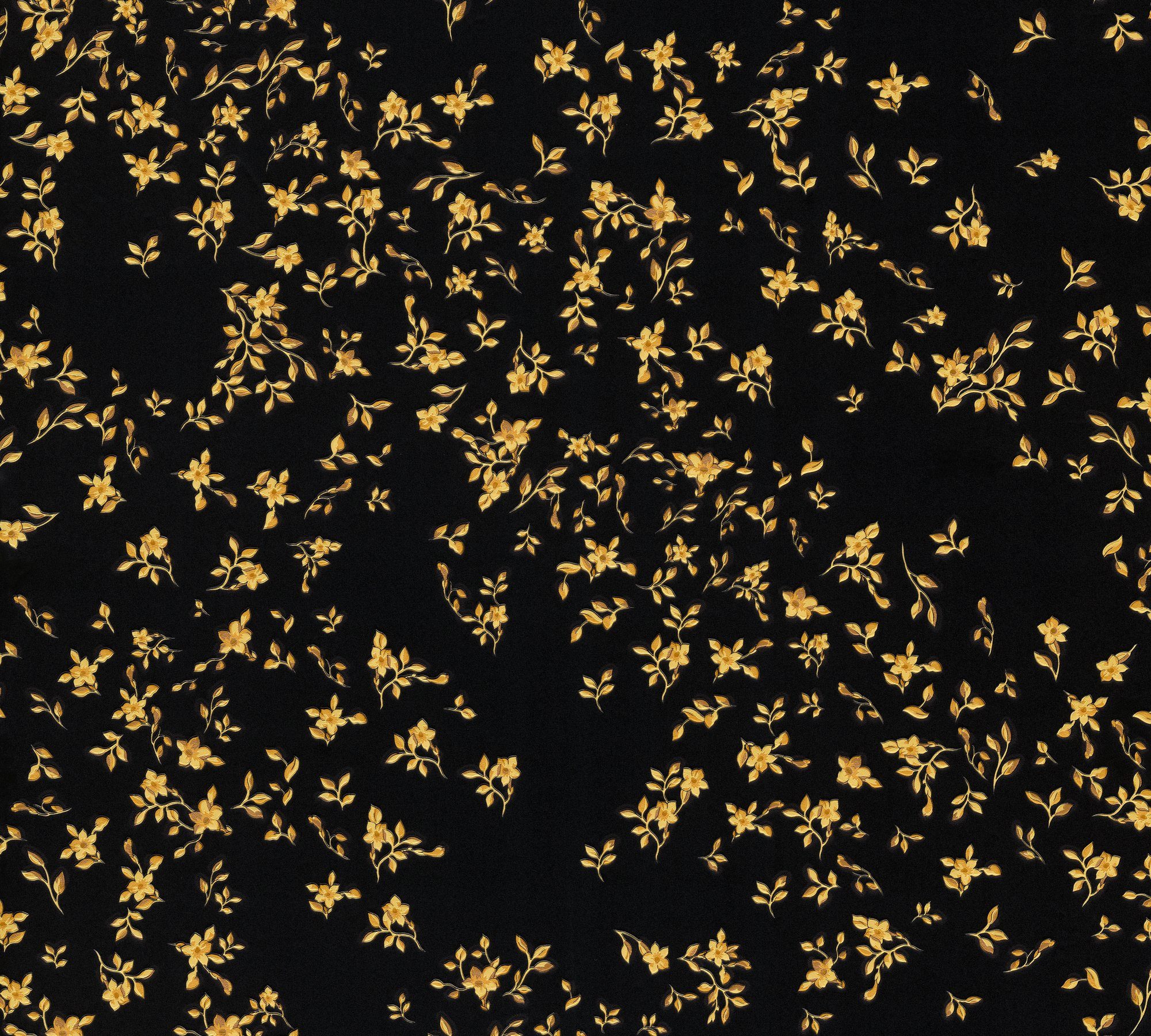 Versace Vliestapete Versace wallpaper Versace 4, Florale Tapete, schwarz, gold 935854
