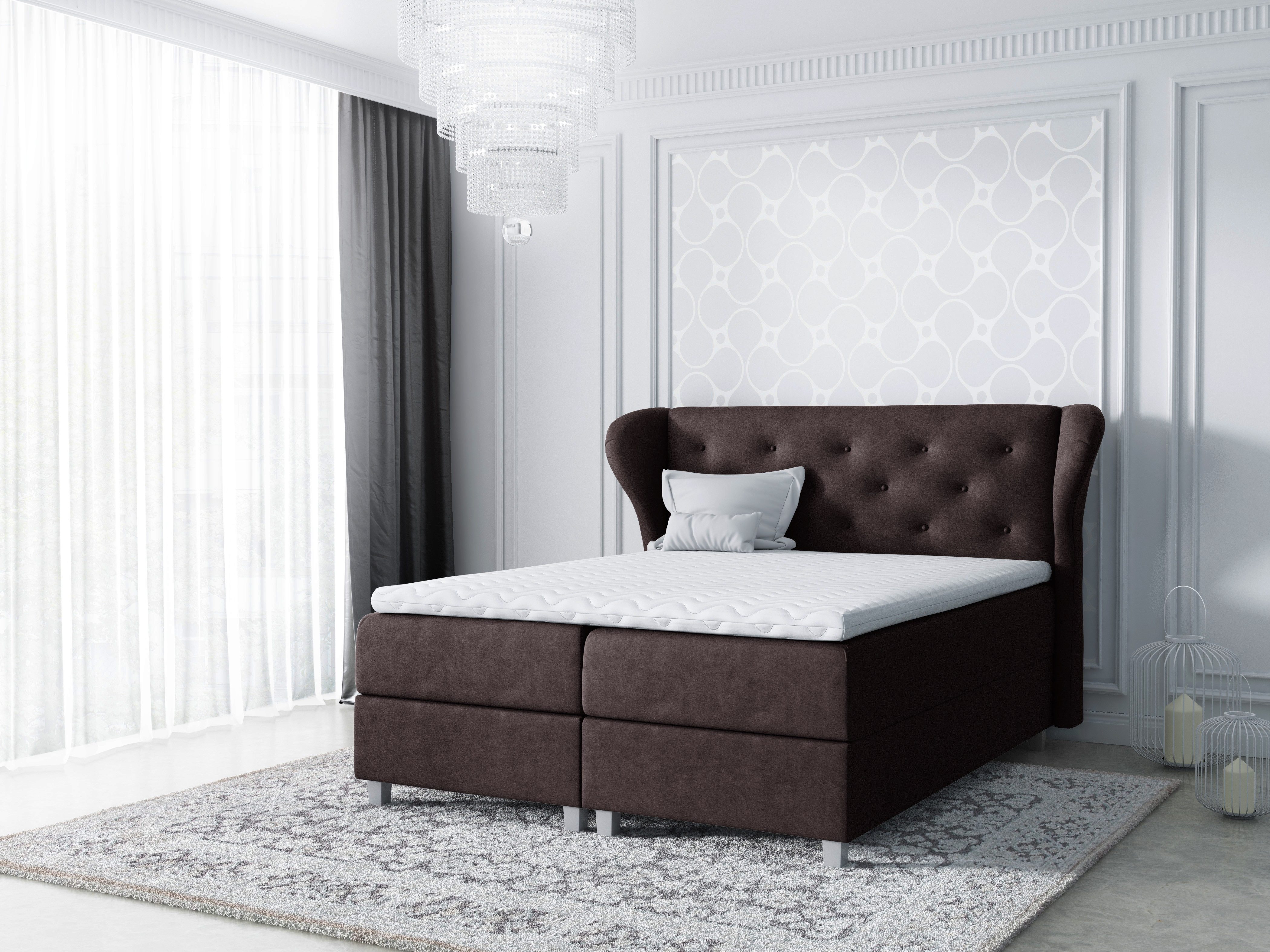 MF Design Boxspringbett Boxspringbett BAKARAT mit Bettkasten und Federautomatik, Vorhanden