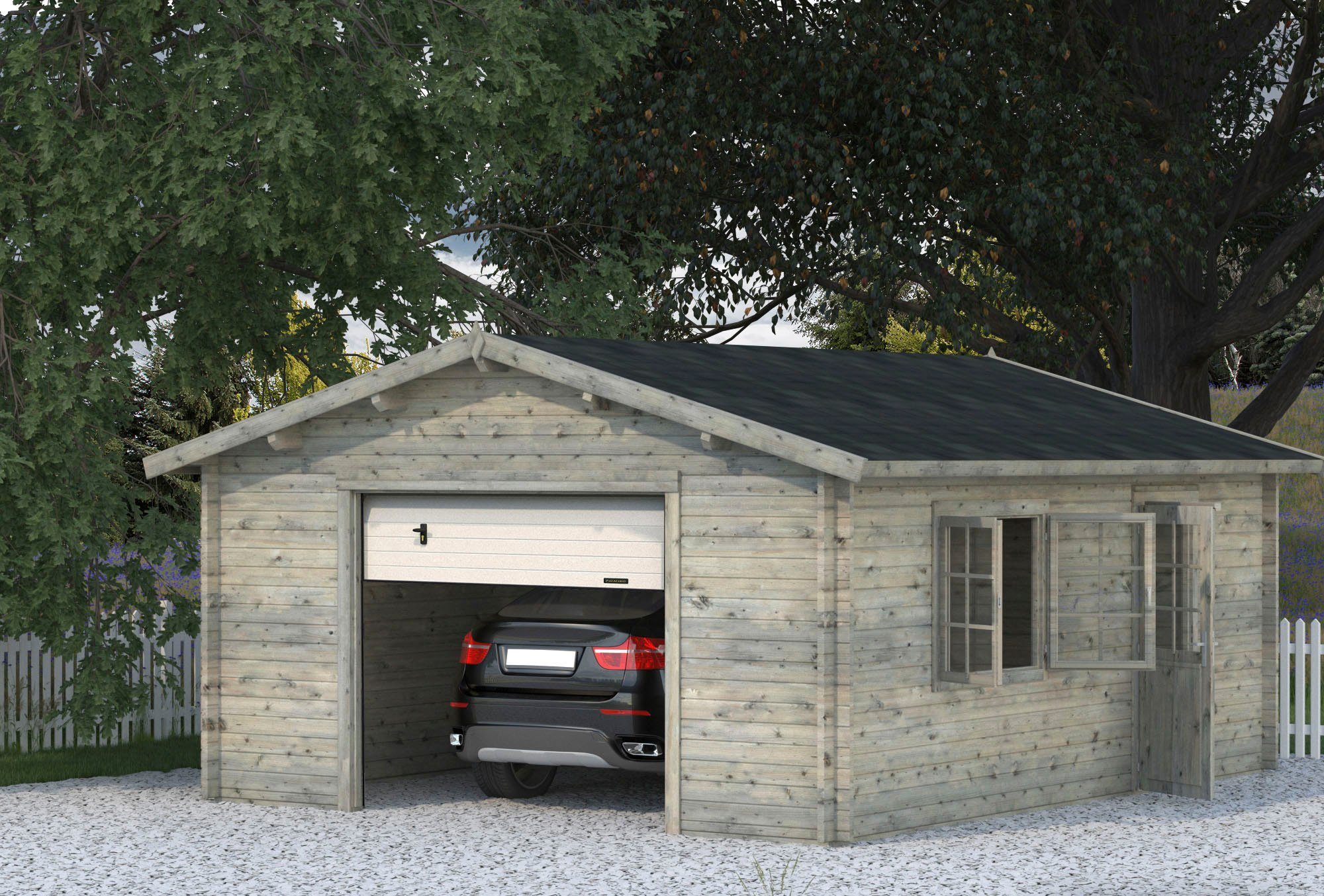 Palmako Garage Roger, BxTxH: 514x598x287 cm, mit Sektionaltor, grau