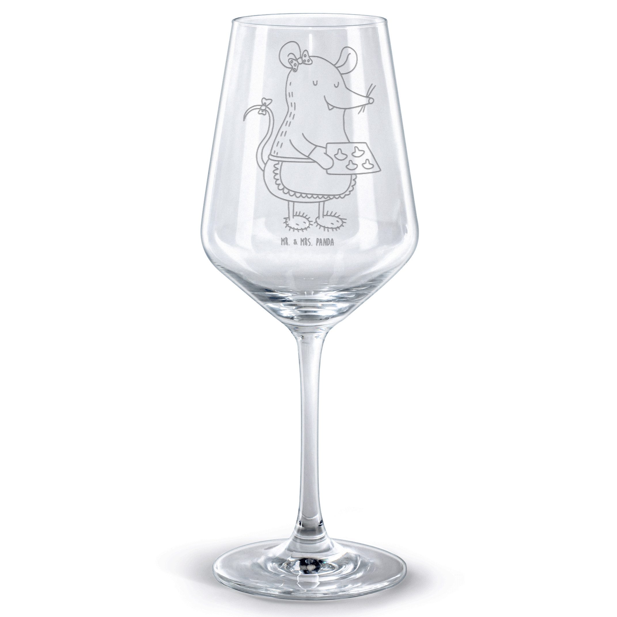 Mr. & Mrs. Panda Rotweinglas Maus Kekse, Weinglas, Transparent, Kelch, Weihnachten, Kekse, weingla, Premium Glas, Backen Weihnachtsbäckerei Winter
