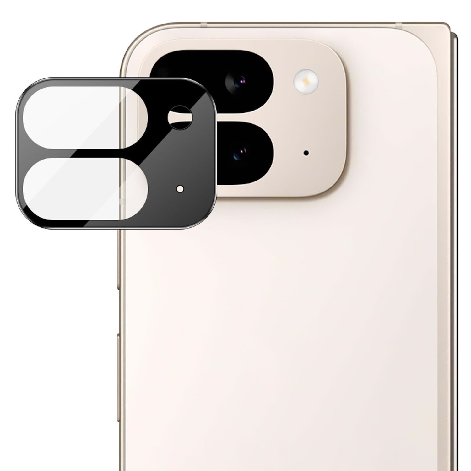 Wigento Handyhülle Für Google Pixel 9 Pro Fold IMAK Full Kamera Schutz Glas Folie Schwarz, Glasfolie für Kameraobjektiv hoher Transparenz und Abriebschutz