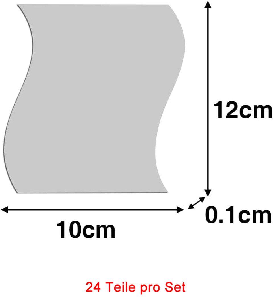 Minicloss Wandspiegel 24 Stück wellenförmige Spiegel-Wandaufkleber, DIY-Heimdekoration (24-St), aus Acryl, für Wohnzimmer, Schlafzimmer, Sofa