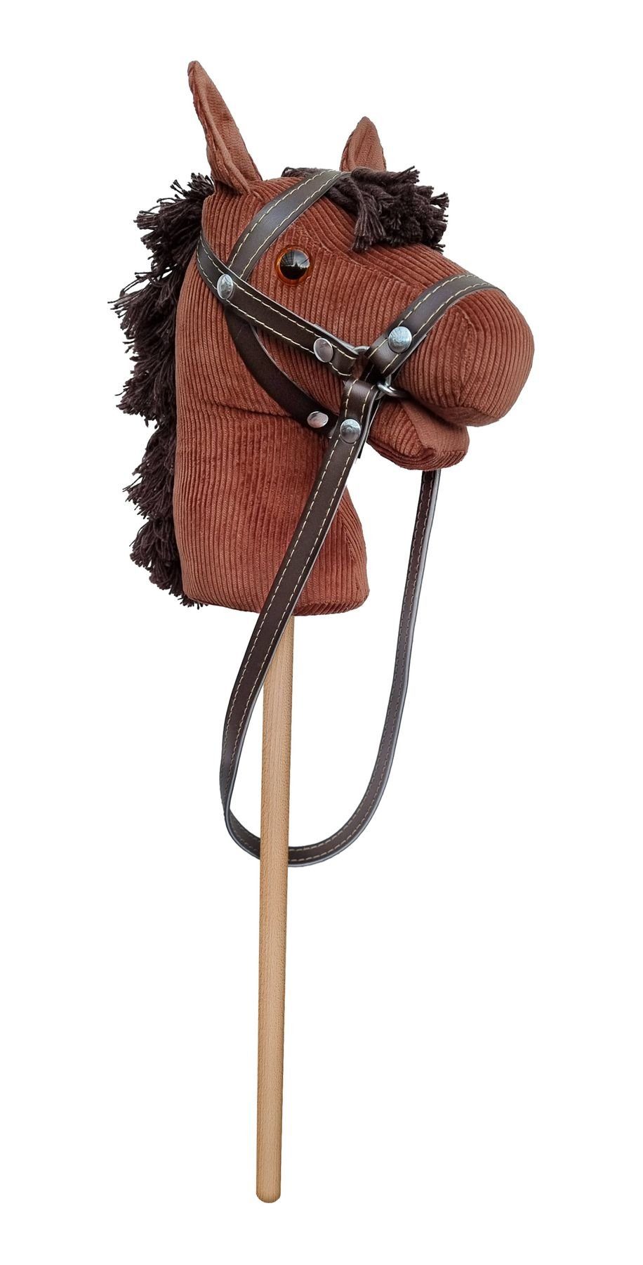 ERST-HOLZ Reitpferd Steckenpferd Hobby Horsing Holzpferd Farbe Dunkel, 96-332 - Steckenpferd-Hobby Horsing-Zaumzeug