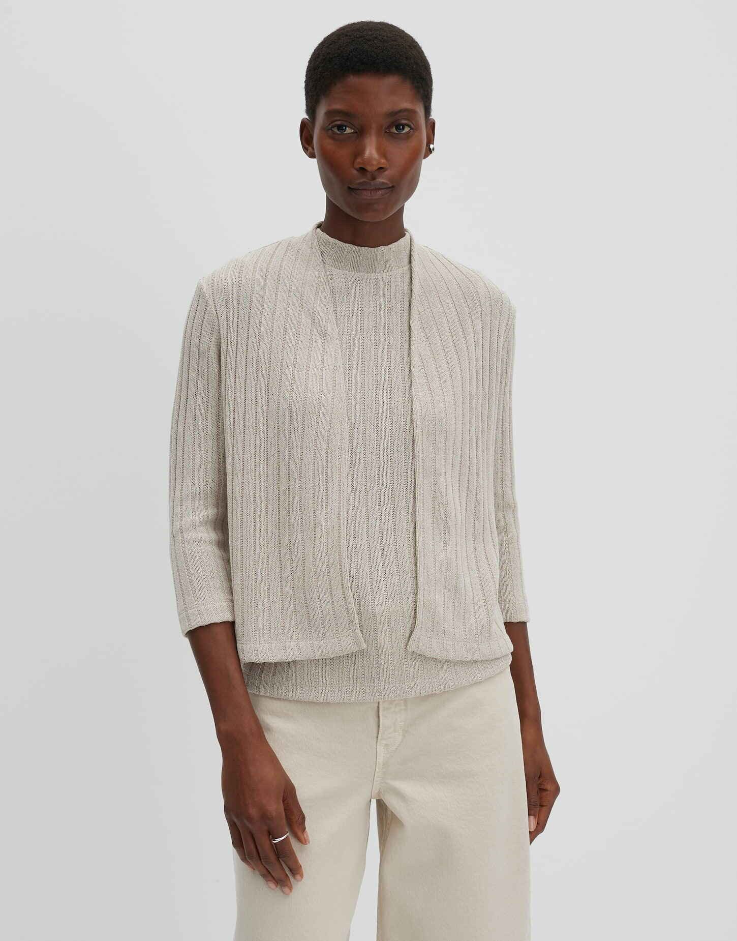 someday Sweatjacke Ucora ease mit offener Front Offene Front und 3/4 Arm für leichte Layerings