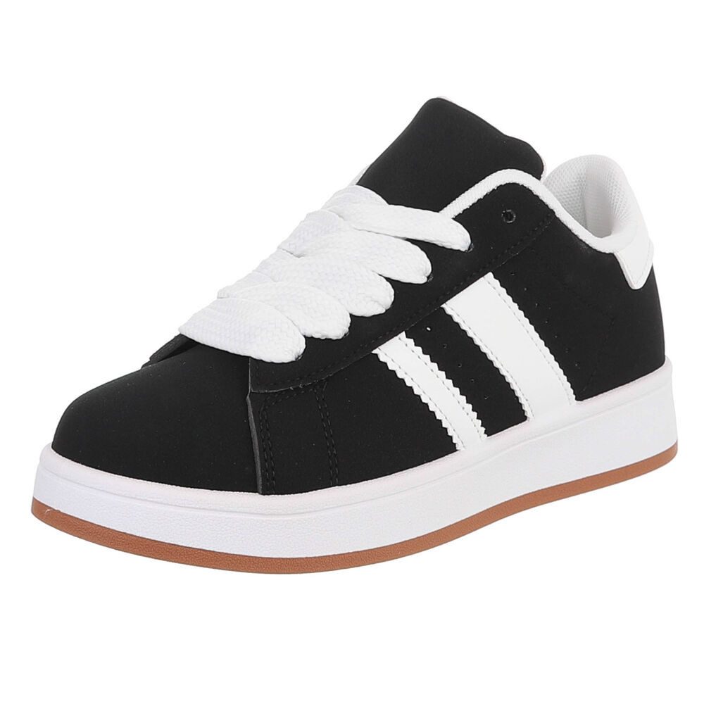 Ital-Design Sportlicher Freizeitschuh für Damen, komfortabel und stylish Sneaker (91512464) Keilabsatz/Wedge Sneakers Low in Schwarz