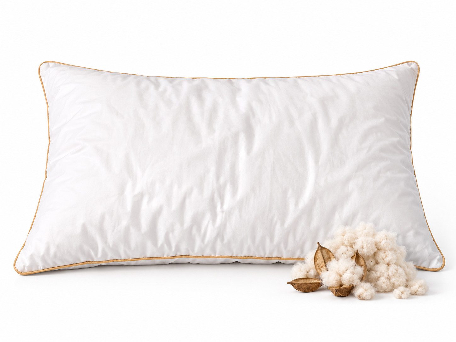 Heubergshop Naturfaserkopfkissen, Füllung: 100% Kapok, Bezug: 100% Baumwolle, Kapok Kissen 40x80cm Kapokfasern, Kopfkissen (Kapok-Kissen-40x80cm)