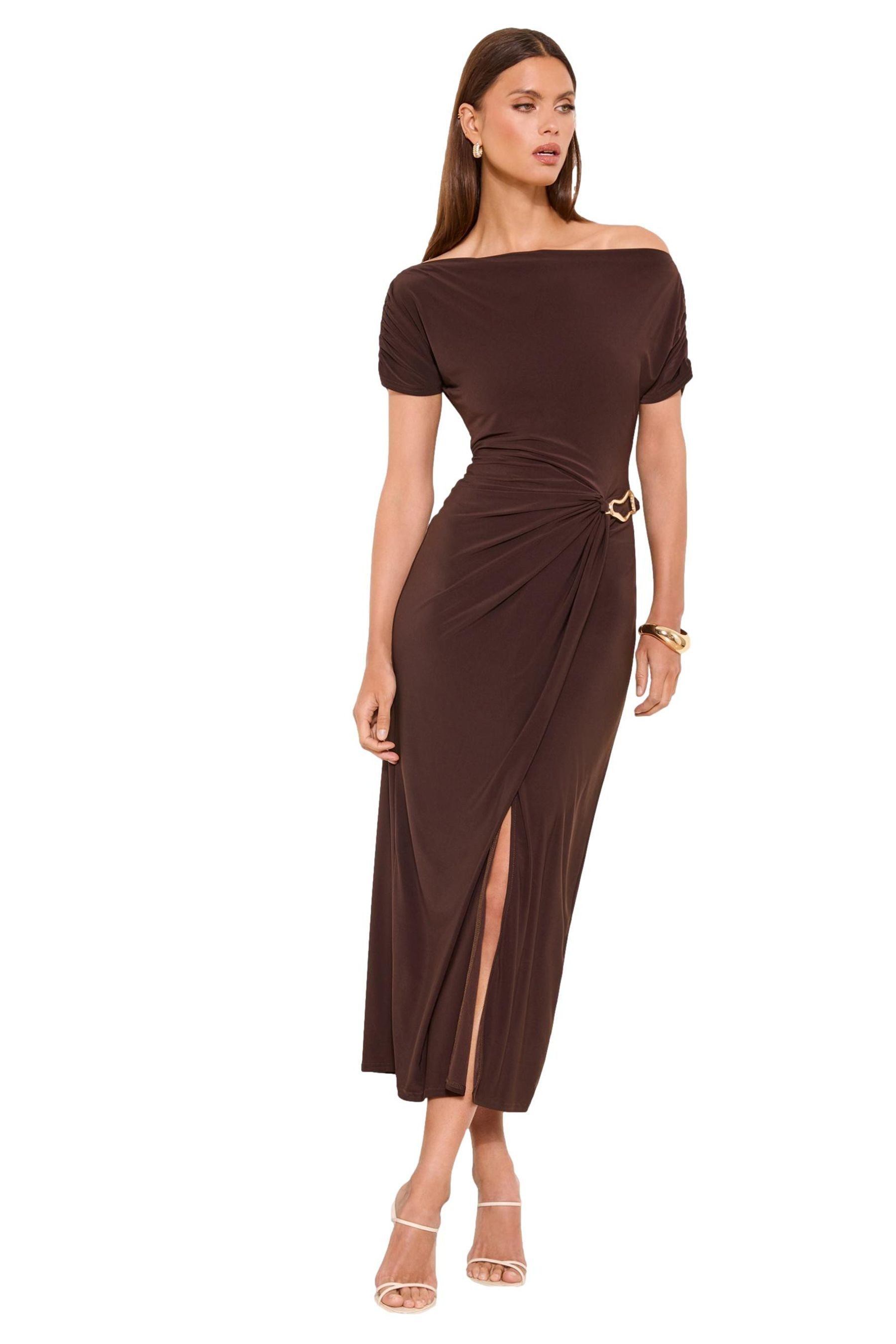 LIPSY Midikleid Lipsy Midikleid mit Schrägausschnitt, Regular (1-tlg) günstig online kaufen