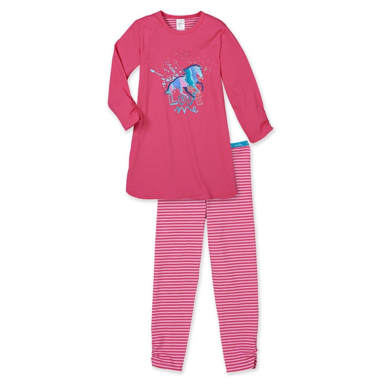 Schiesser Schlafanzug Love me (Set, 2 tlg., Set) Mädchen Schlafanzug lang 100% Baumwolle | Pyjama-Sets