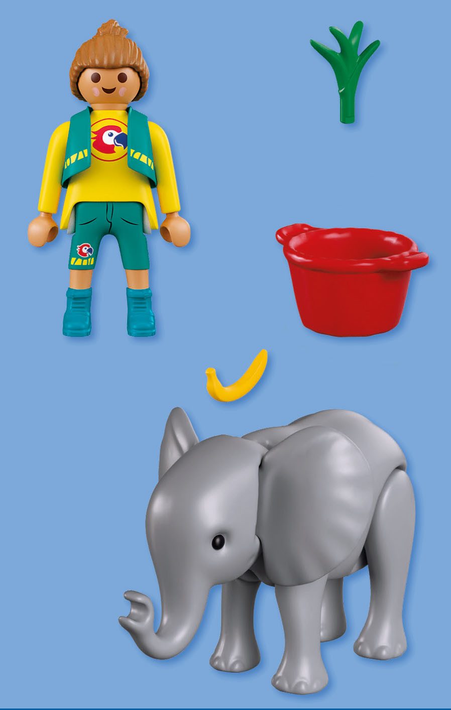Playmobil® Zoo: Elefantenbaby und Pflegerin (72092), Animals & Friends Konstruktions-Spielset, (6 St), Made in Europe – Bild 2 von 4