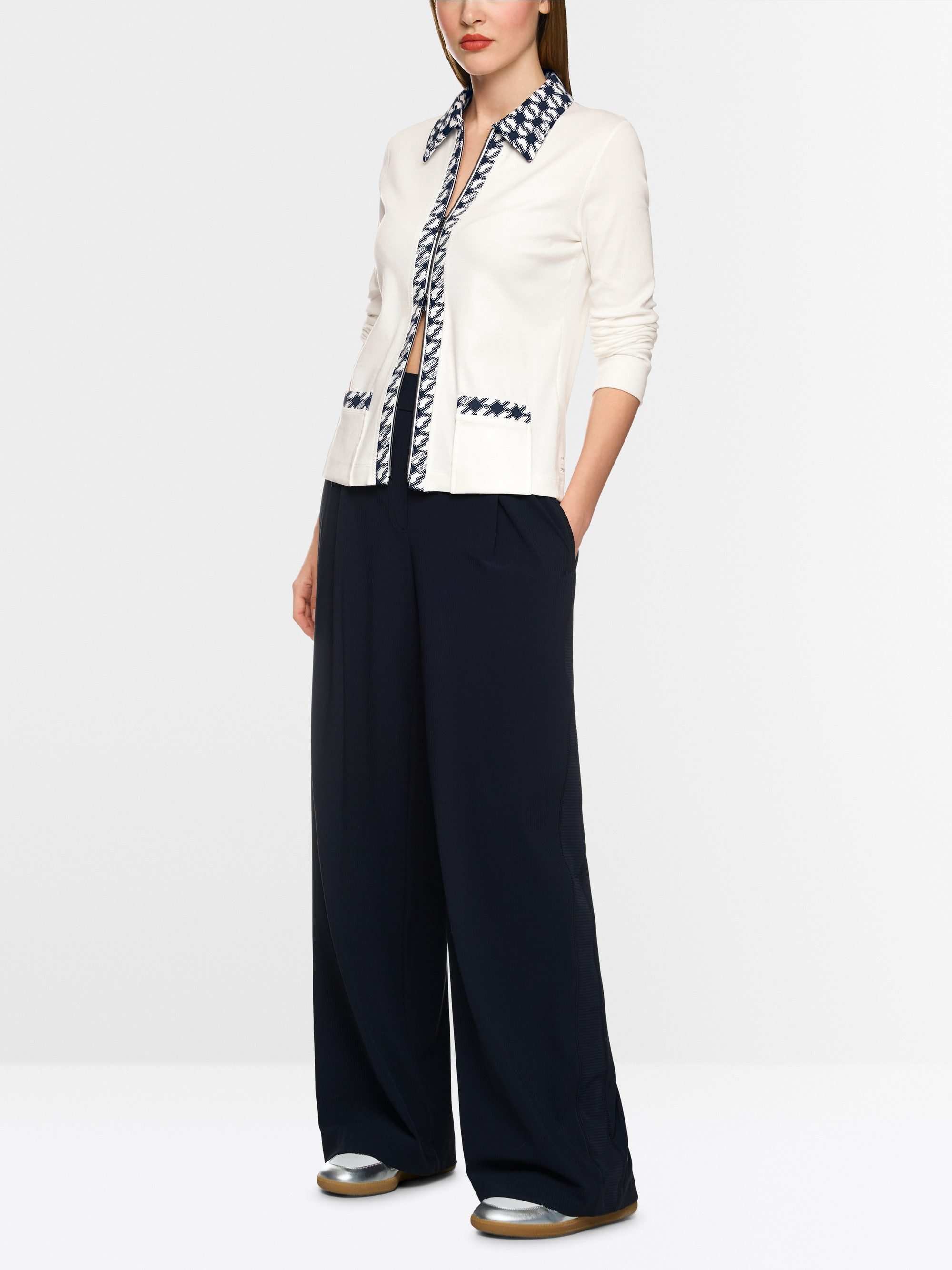 Marc Cain Allwetterjacke Cardigan mit Leo-Details - Regular Fit