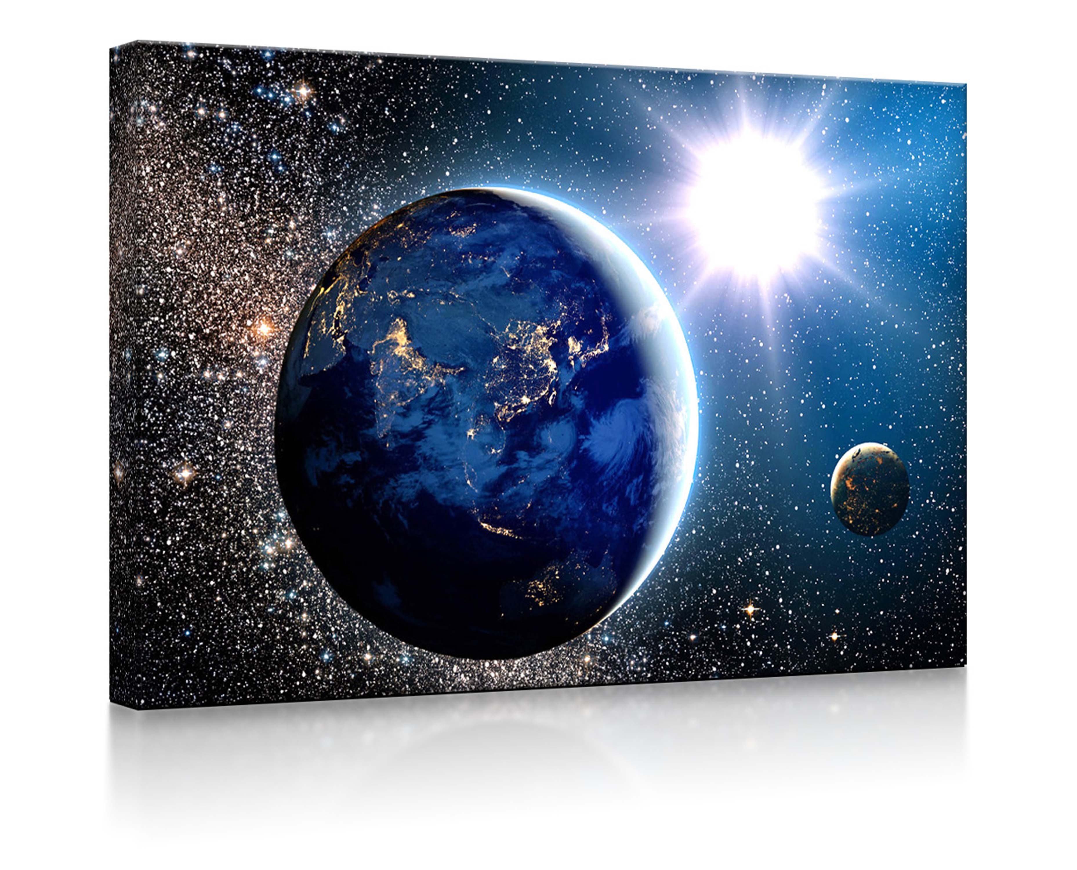 lightbox-multicolor LED-Bild Erde im Weltall fully lighted / 60x40cm, Leuchtbild mit Fernbedienung