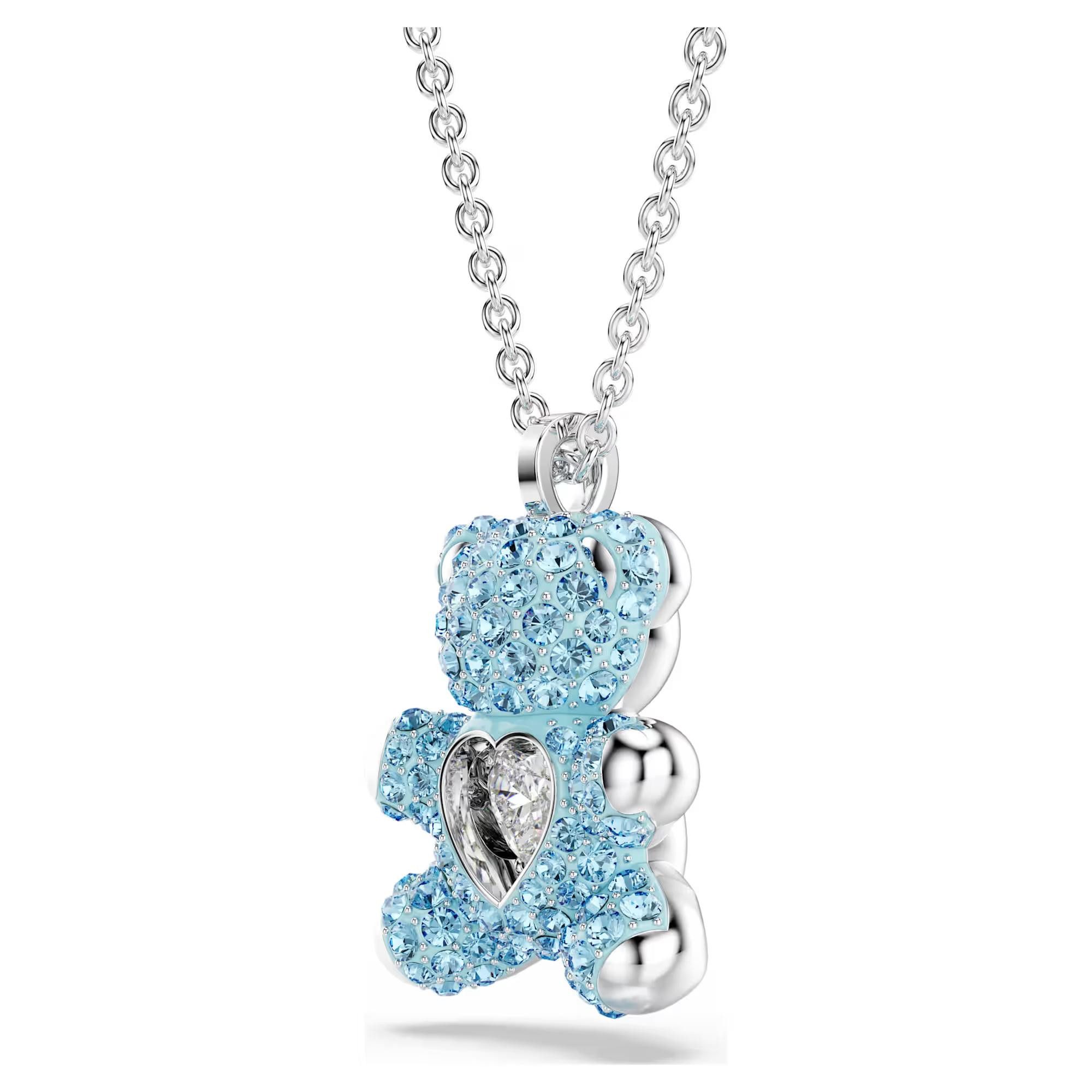 Swarovski Kristallanhänger Swarovski Halskette Teddy 5737620 Blau, Rhodiniert (1-tlg)