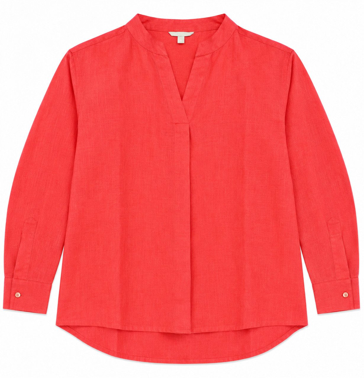 Clarina Langarmbluse V-Bluse,uni, Krempelärmel 227017165