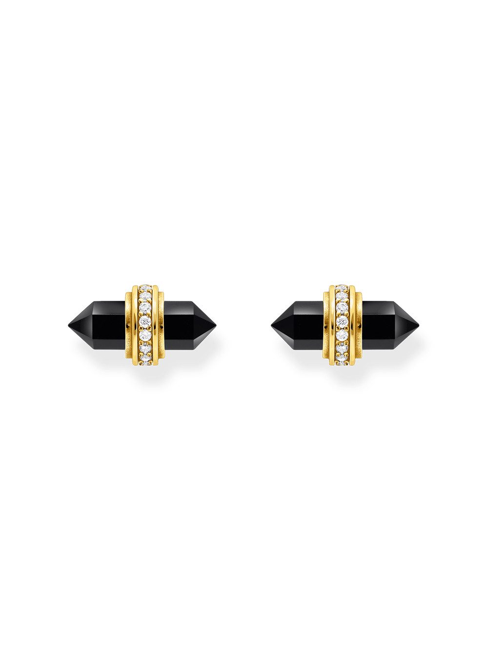 THOMAS SABO Single-Ohrstecker Thomas Sabo H2281-177-11 Goldene Ohrstecker mit schwarzem Onyx Damen
