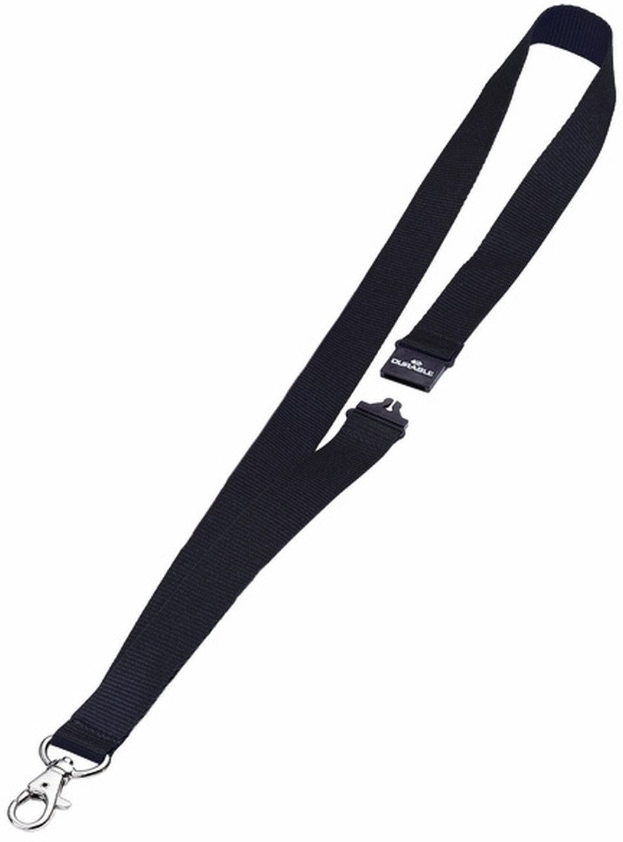 Hinweisschild Textilband 20mm mit Karabiner 44cm schwarz