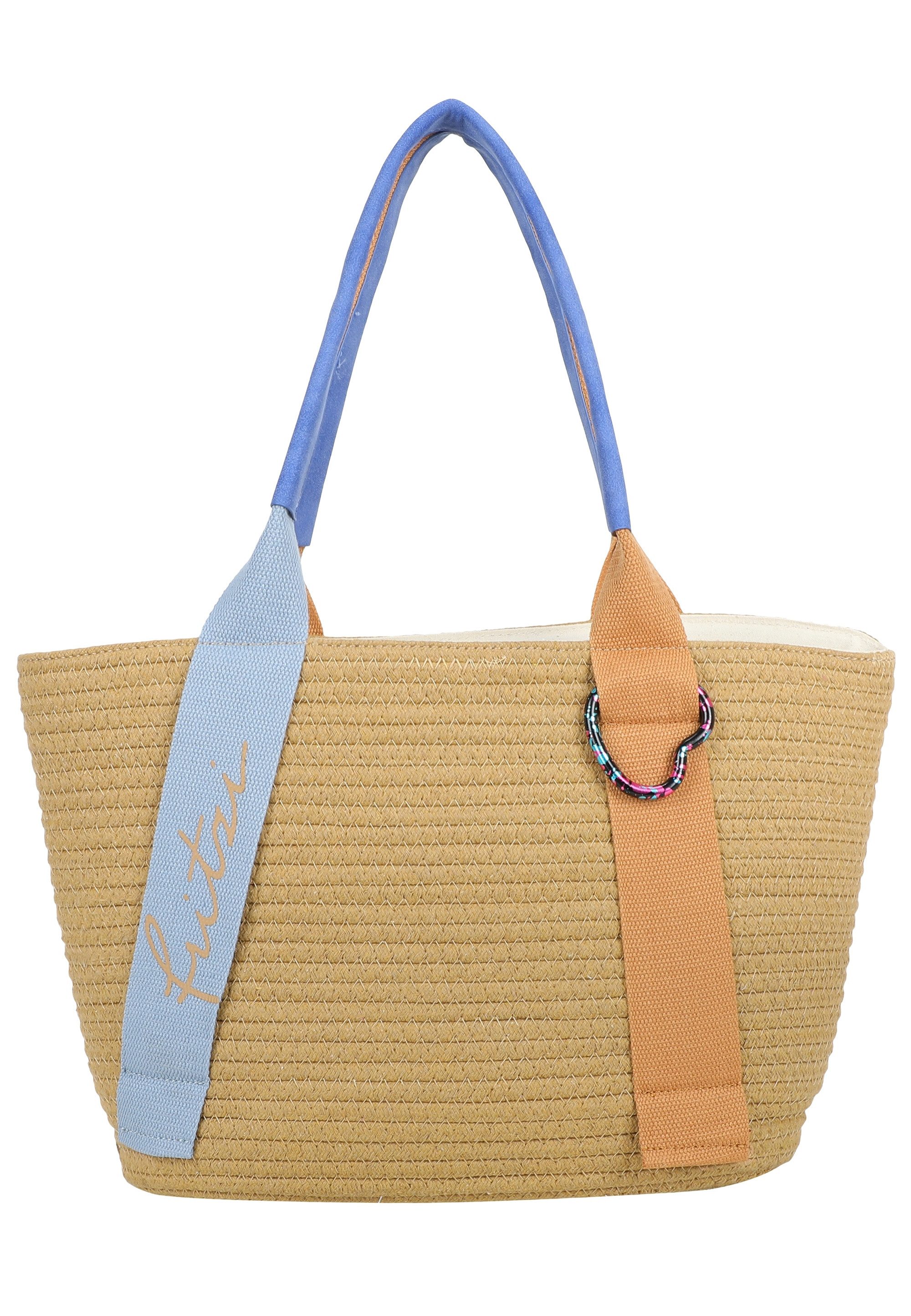 Fritzi aus Preußen Henkeltasche Happy Summer Shopper, mit Reißverschluss und Herz-Karabiner
