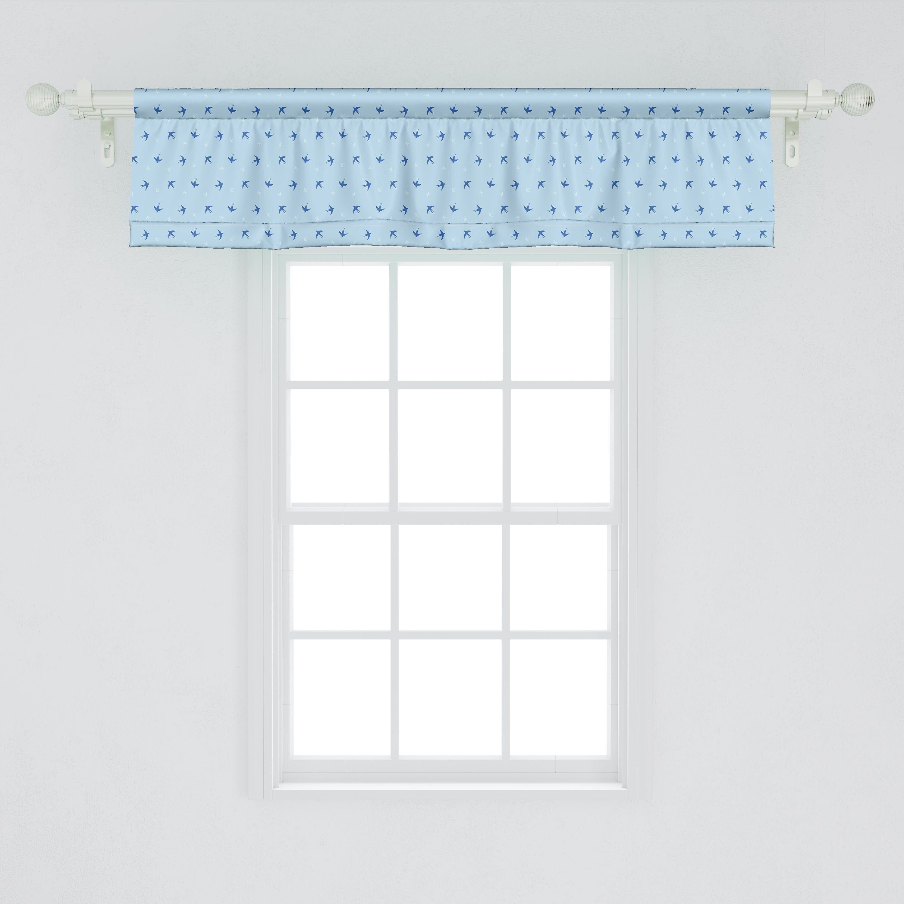 Scheibengardine Vorhang Volant für Swallows Stangentasche, Art Schlafzimmer Tiny Microfaser, Dekor Vögel Abakuhaus, Küche Minimal mit