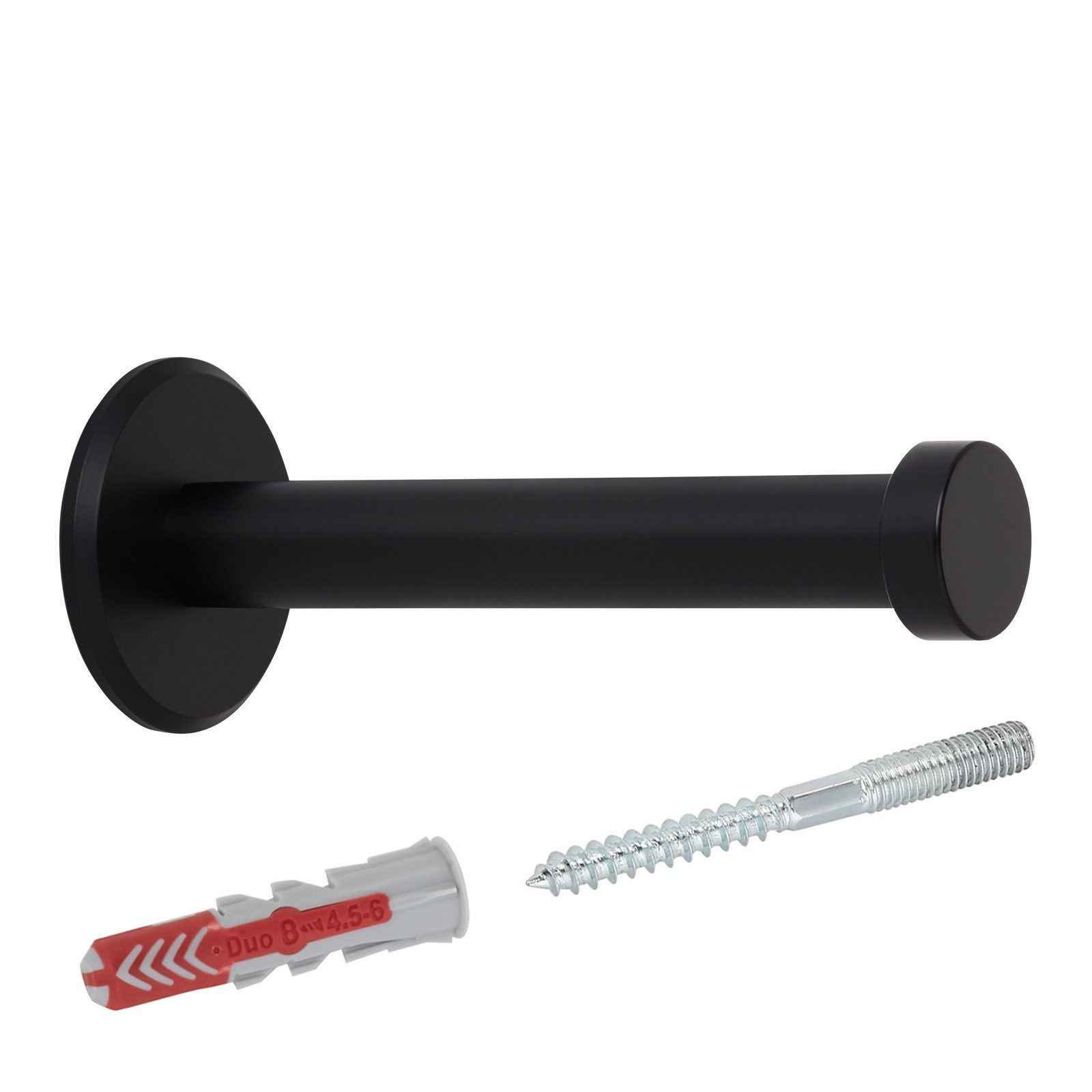 SO-TECH® Kleiderhaken Garderobenhaken TALEA Edelstahl massiv inkl. Montagematerial, (1-St), Ø 10 / 15 mm, Länge 70 mm, Gesamtlänge 73 mm, schwarz elox