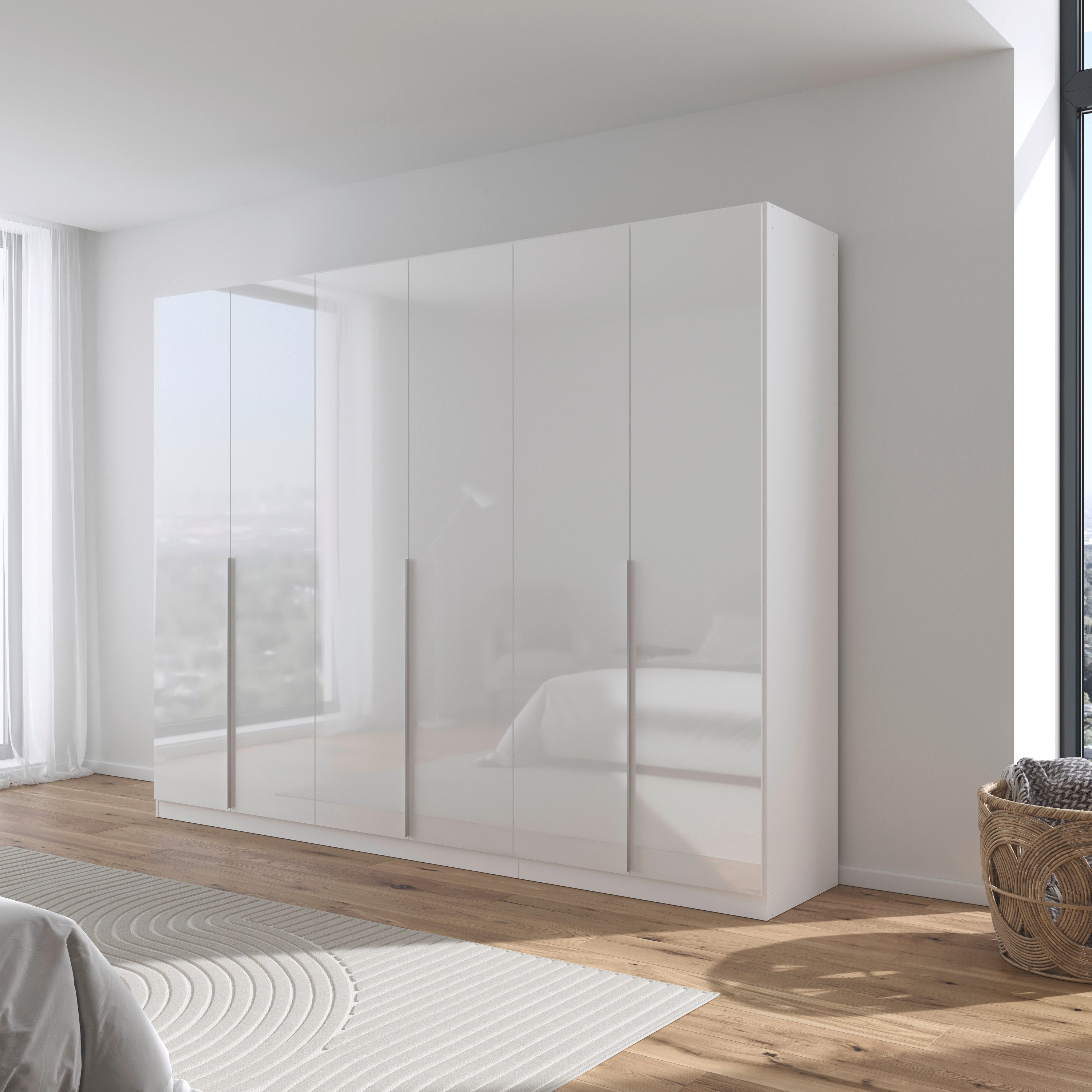 OTTO home Drehtürenschrank Kleiderschrank Schrank Garderobe AGORDO Schlafzimmer (in zwei Griff-Farben, Breiten 91-405 cm, Dekor- oder Hochglanzfront) durchdachte Innenausstattung, in 8 Breiten und 2 Höhen MADE IN GERMANY